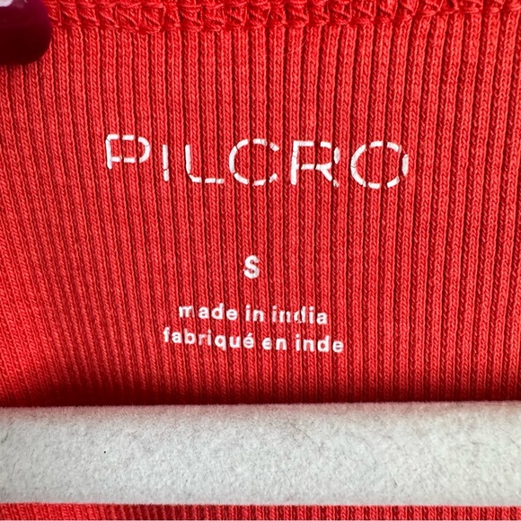 Anthropologie Pilcro Orange Puff Sleeve Lace Blouse Top - Picture 6 of 8